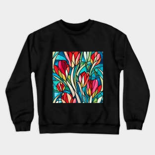 Tulip Stained Glass Art Crewneck Sweatshirt